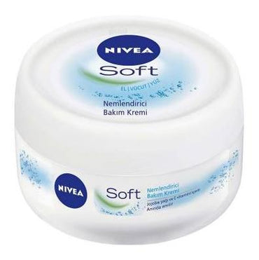 Nivea Soft Moisturizing Cream: Hydrate & Refresh Skin with Vitamin E & Jojoba Oil - Lightweight Daily Face and Body Moisturizer (3.38 fl oz)