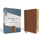 Niv, Personal Size Bible, Large Print, Leathersoft, Brown, Red Letter Edition, Comfort Print - Imitation Leather