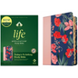 NLT Life Application Study Bible, Third Edition (Leatherlike, Pink Evening Bloom, Indexed, Red Letter) - Imitation Leather