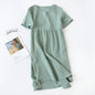 Women's Cotton Nightdress Crepe Short Sleeve Plus Size
