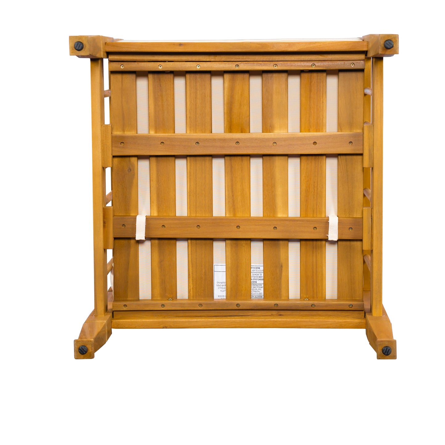 Outdoor Conversation Set Acacia Wood Teak Beige Cushion 4 Piece Seats 4