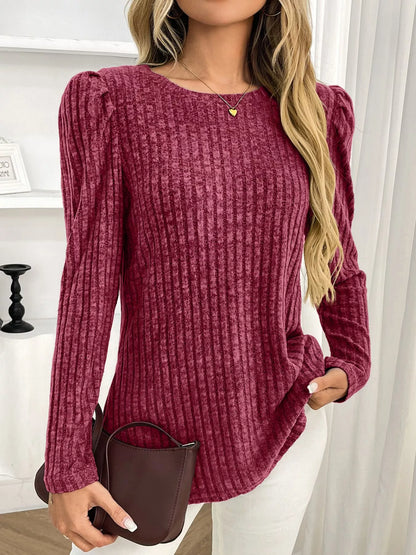 Round Neck Puff Sleeve T-Shirt