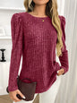 Round Neck Puff Sleeve T-Shirt