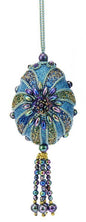Teal Peacock Egg Ornament -
