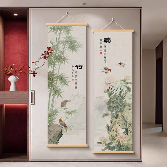 Landscape solid wood scroll painting, home decoration painting, poster wall art wall, art decoration canvas