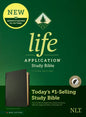 NLT Life Application Study Bible, Third Edition (Genuine Leather, Black, Indexed, Red Letter) - Leather