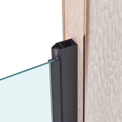32-33.5in W x 75in H Pivot Single Swing Shower Door, Matte Black, 6mm Glass