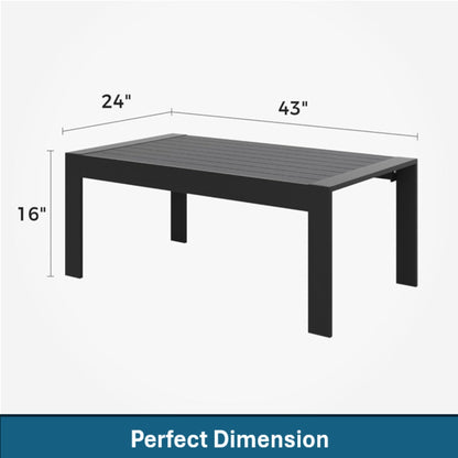 3 Piece Outdoor Patio Set Aluminum Black Gray Cushions
