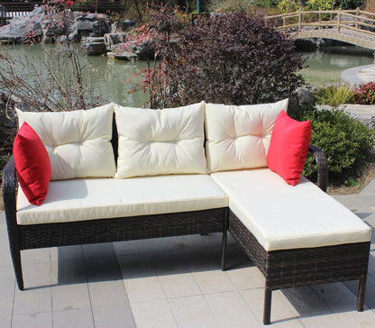 Outdoor Conversation Set PE Rattan 2 Piece Brown