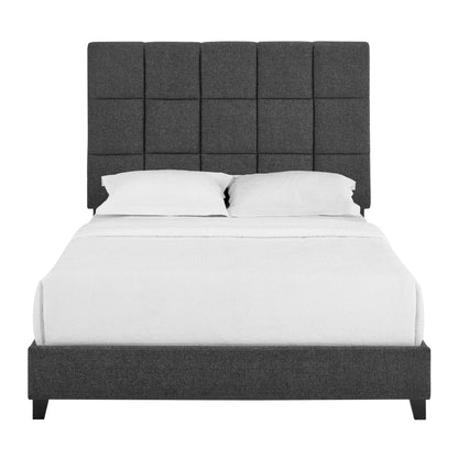 Squares Upholstered Headboard Platform Bed