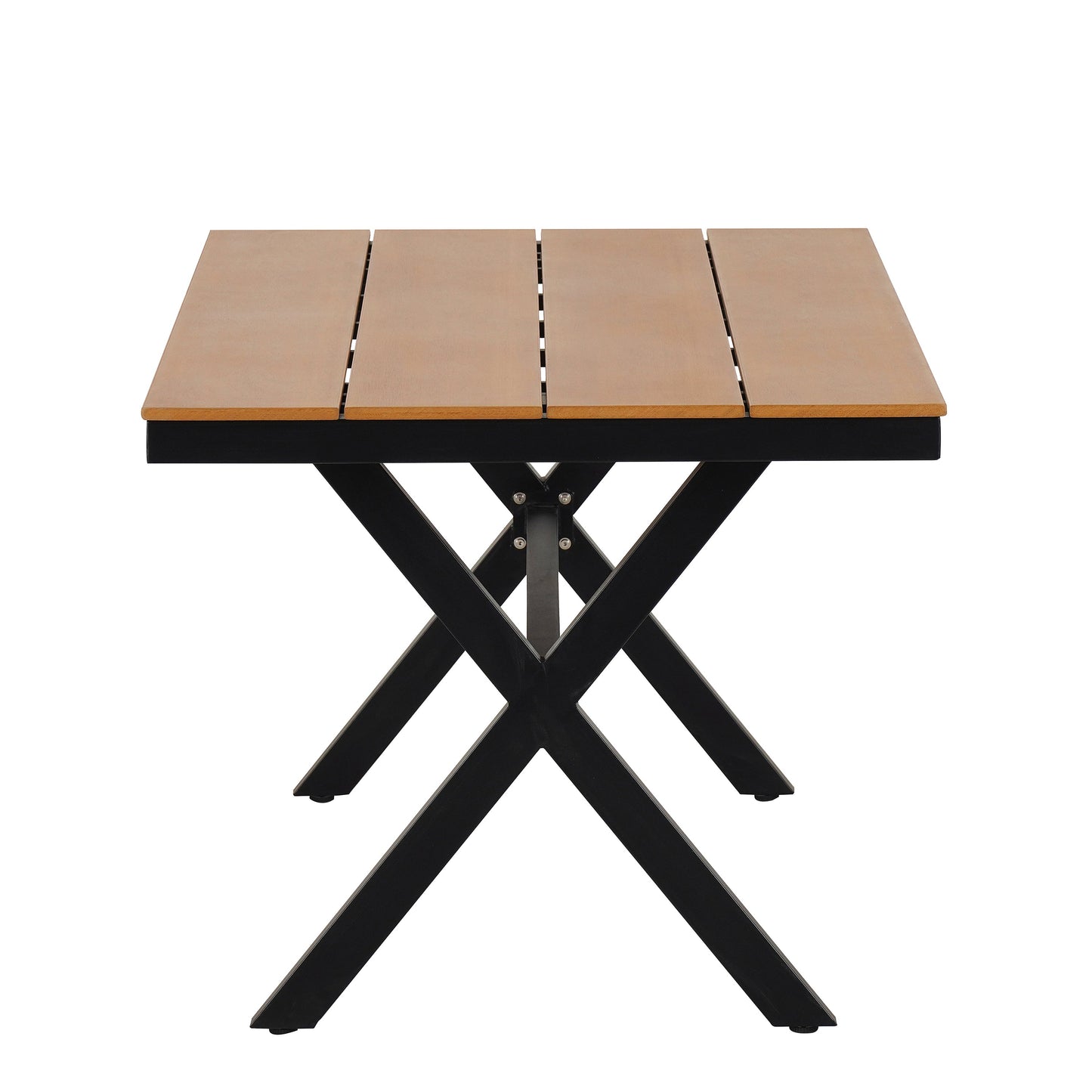 4-Seat Outdoor PE Rattan Dining Set Dark Yellow
