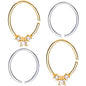 20G 3/8 Clear Gem Multi Circular Seamless Ring Set