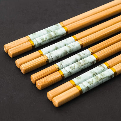 Marble chopsticks-5 pairs-Indigo blue-Paper card packed