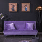 All-inclusive Silver Fox Velvet Armless Folding Sofa Bedspread