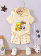 Children's Dog Short Sleeve Hoodie and Shorts Set