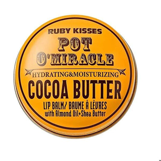 Ruby Kisses Lip Balm Pot O'Miracle - Cocoa Butter Enriched, Moisturizing & Nourishing for Dry Lips