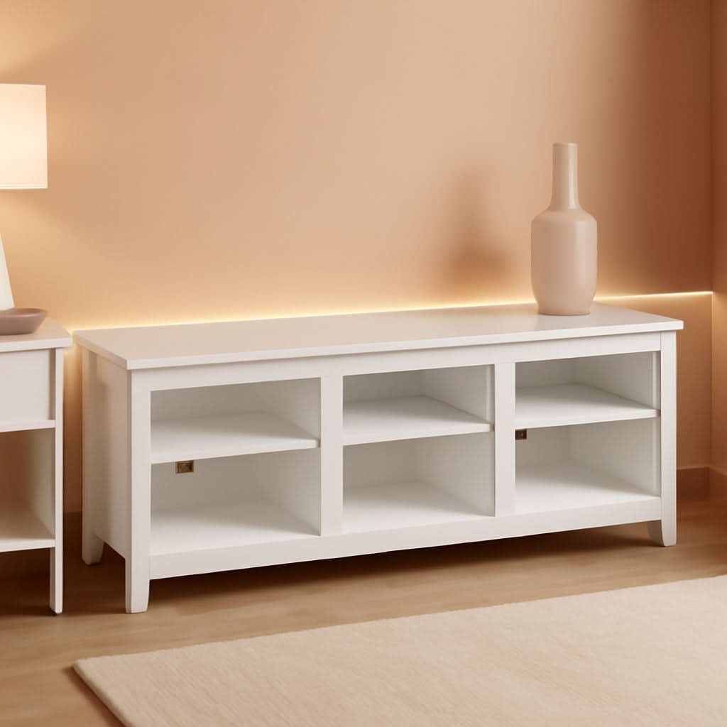 Jensen 65 Inch White Entertainment Center With TV Stand