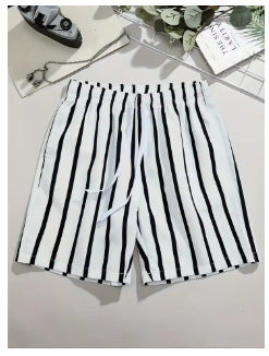 Hawaiian Beach Board Shorts For Men 3D Striped Design