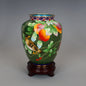 Traditional Chinese Handmade Copper-Based Cloisonne Enamel 5-inch Pomegranate Vase with Base