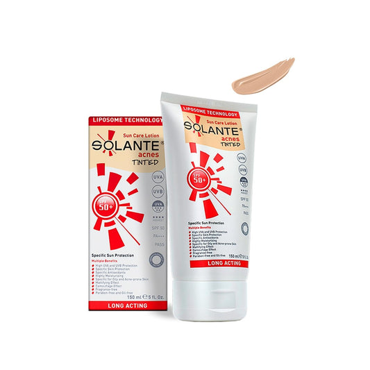 Solante Tinted Sunscreen for Acne-Prone Skin - SPF50 Protection, Tinted Coverage, 5.07 fl oz