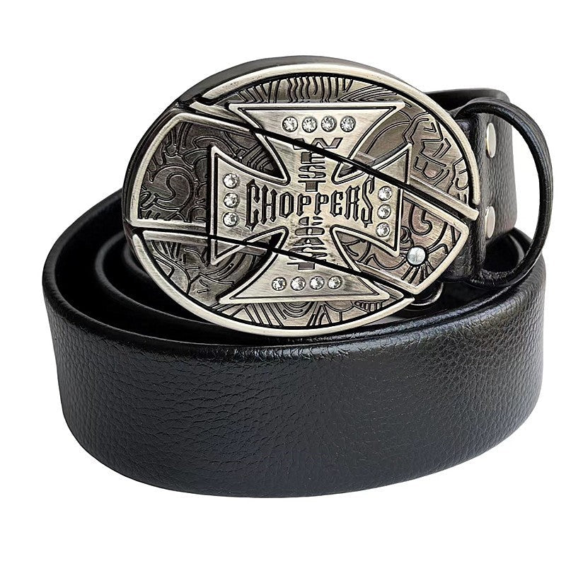 Smooth Buckle For Self-defense Trendy Punk-style Belt Buckle With A Distinctive Look