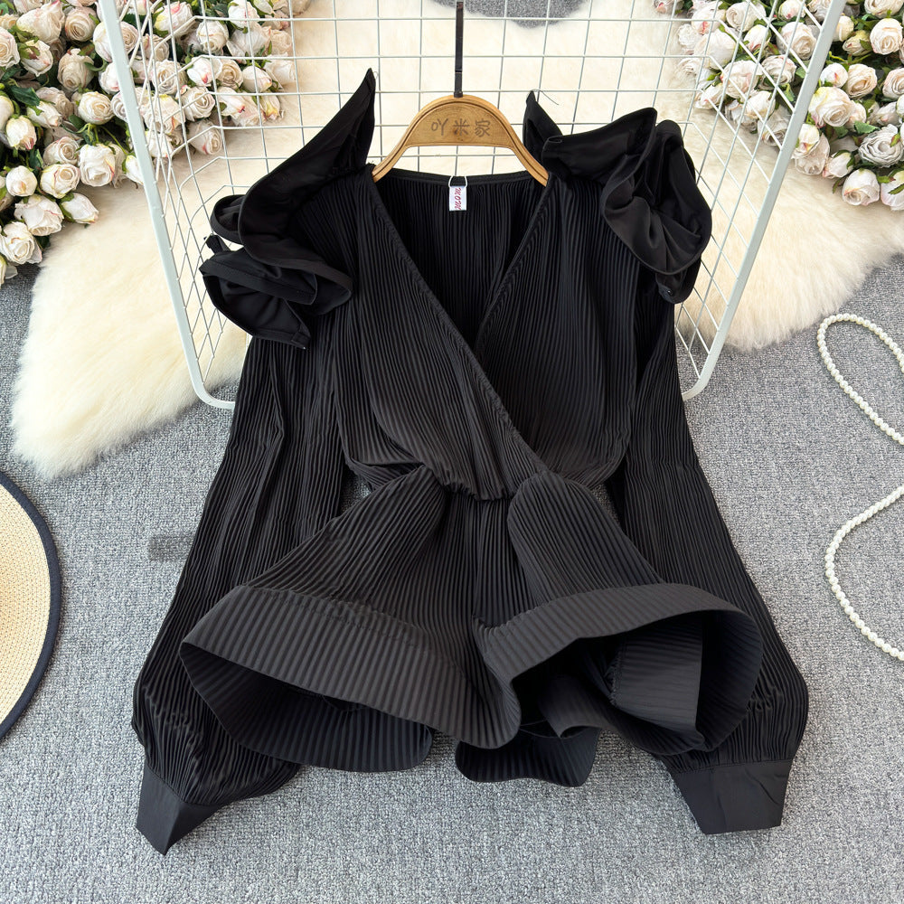 Ruffled-waist Blouse For Women Niche Style