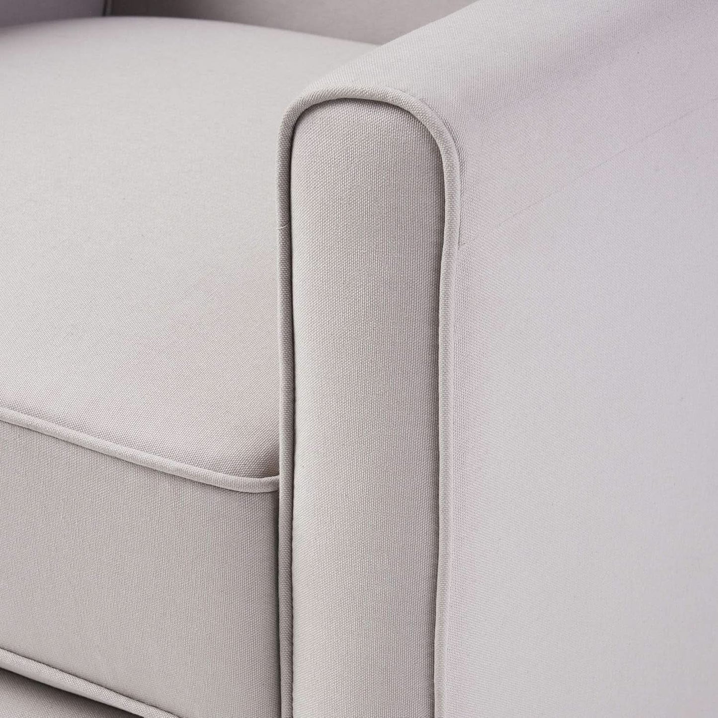 Light Gray Fabric Recliner Set 2 Low Profile Chairs