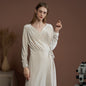 Long Robe Women's Velvet Gorgeous Nightdress V-neck Long Sleeve