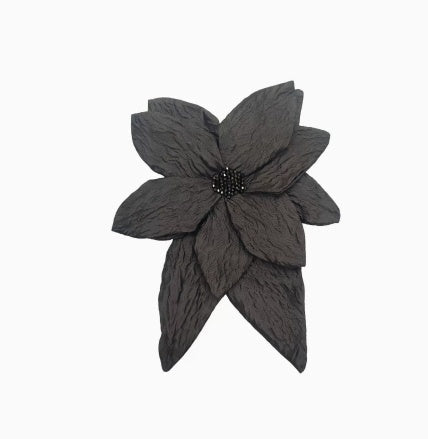 French-style Chic Three-dimensional Black-and-white Organza Large Flower