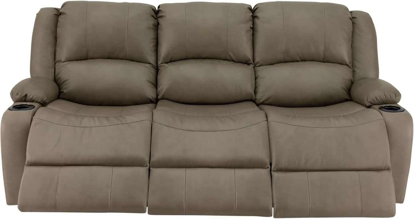 80 Inch Powered Triple Wall Hugger RV Recliner Sofa