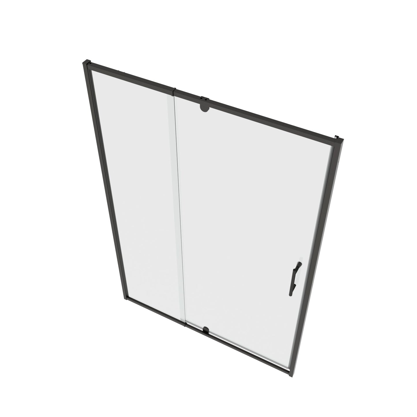 56-60in W x 71in H Pivot Swing Glass Shower Door, Matte Black, 6mm Clear SGCC