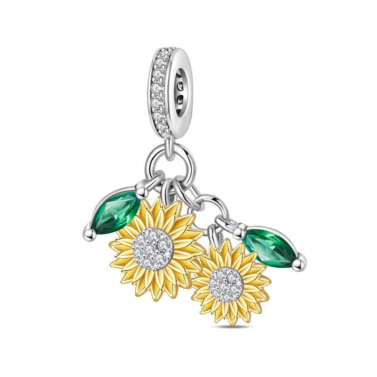 Sunflower-shaped Copper Bead Pendant Bracelet Accessory