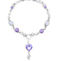 Small design purple pearl love necklace