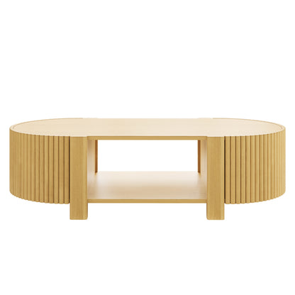 3-Piece Living Room Table Set, 1 Coffee and 2 Side Tables, Solid Wood, 47 in