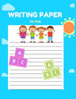 Writing Paper for Kids: A Fun Book To Practice Writing For Kids Ages 3-5, Beginner To Tracing Lines, Kindergarten Writing Paper - Paperback