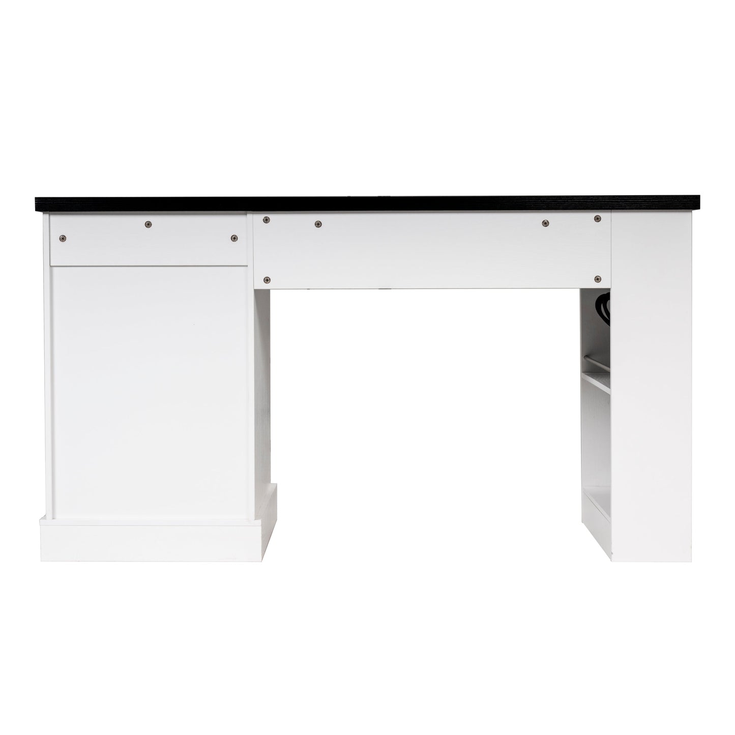55' Modern Fluted Office Desk with Storage Cabinet and Drawers, Computer Writ...