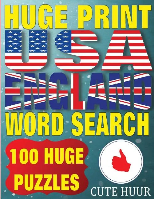 Huge Print USA & England Word Search: 100 Large Print Place Name Puzzles featuring cities in every US State and English Count - Paperback