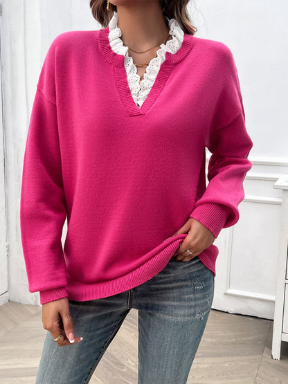 Women's Lace Trim Sweater