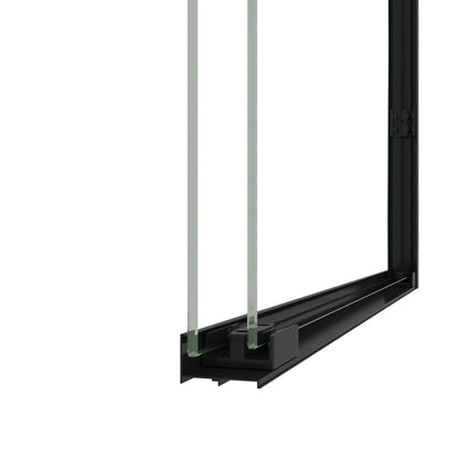 Modern Matte Black Aluminum Frame Double Sliding Shower Door, 56-60in x 72in