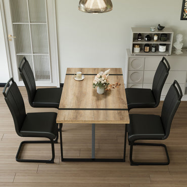 55 ' dining table modern rural industrial rectangular MDF wood set and PU