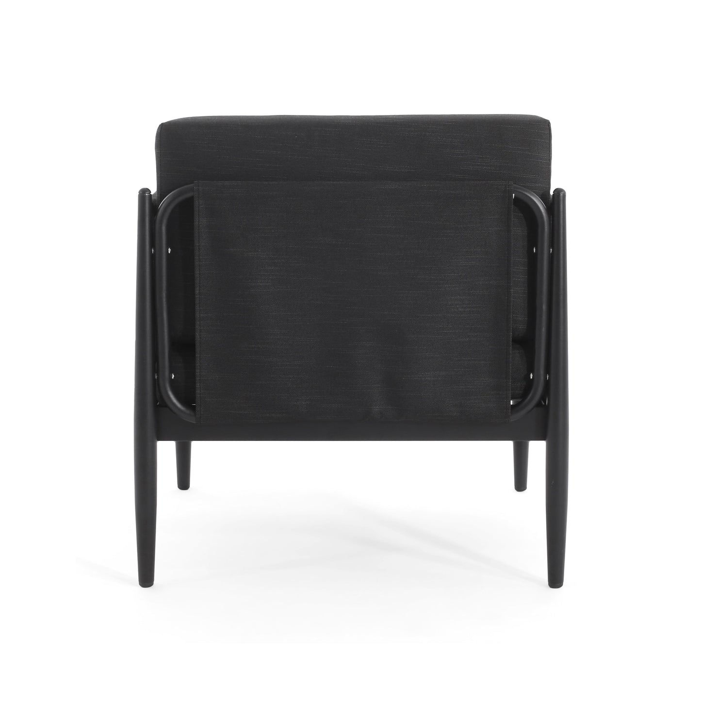 Dawson Outdoor Patio 2pcs Black Aluminum Club Chair Set with Water-Resistant