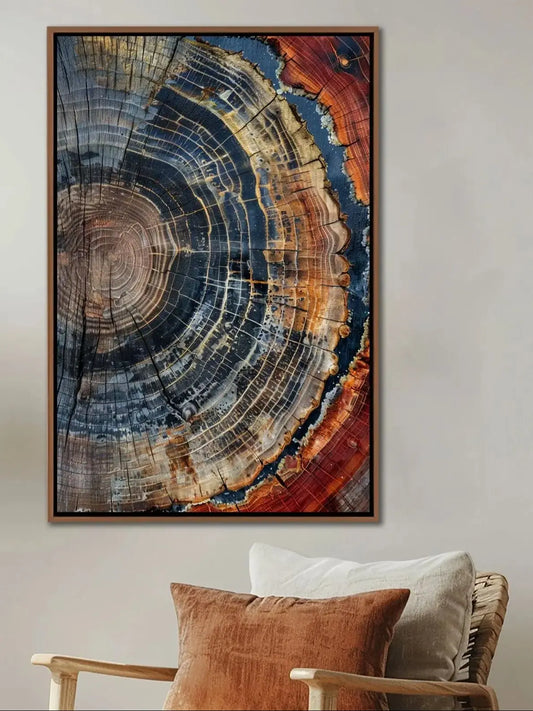 Colorful Tree Ring Canvas Wall Art – Minimalist Abstract Ring Design (Unframed High‑Quality Cotton Canvas)