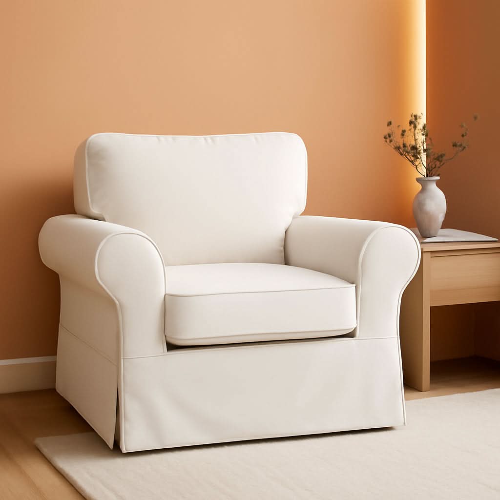 Ektorp Armchair Slipcover Cotton White Replacement Cover
