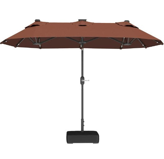 Patio Umbrella Double Sided Solar LED 118" Tilt