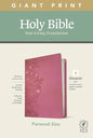 NLT Personal Size Giant Print Bible, Filament Enabled Edition (Red Letter, Leatherlike, Peony Pink) - Imitation Leather