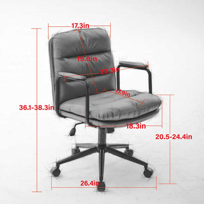 Office Chair,Mid Back Home Office Desk Task Chair with Wheels and Arms Ergono...