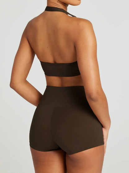 Halter Neck Cami and Shorts Active Set