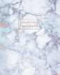 Graph Paper Notebook: Radiant Moonstone, White Grey Marble - 8 x 10 - 5 x 5 Squares per inch - 100 Quad Ruled Pages - Cute Graph Paper Compo - Paperback