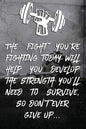 The fight you're fighting today will help you develop the strength you'll need to survive, so don't ever give up...: Note book Plan Your Diet, Exercis - Paperback