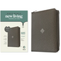 NLT Compact Giant Print Zipper Bible, Filament Enabled (Leatherlike, Woven Cross Gray, Red Letter) - Imitation Leather